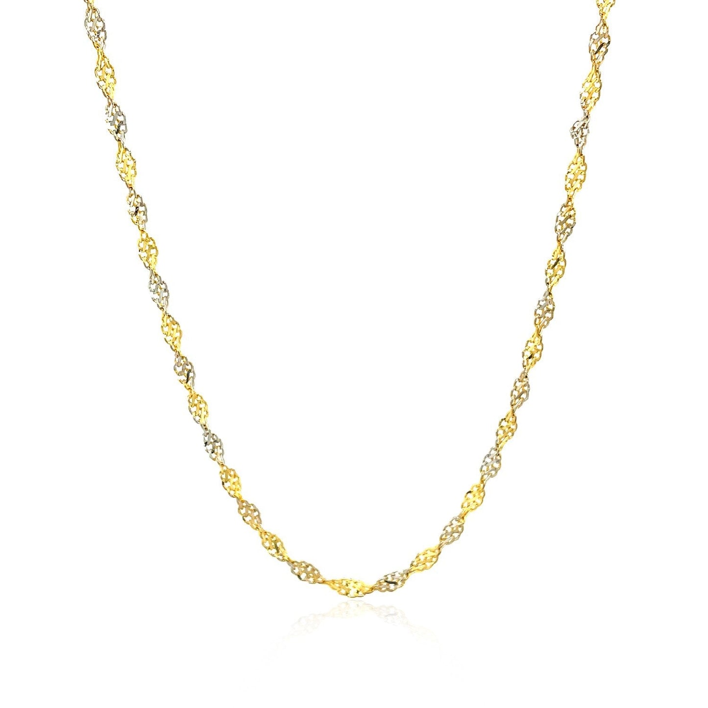 Chaîne Singapore en or bicolore 14k - Largeur de 2,0 mm