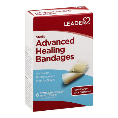 Bandages adhésifs Leader guérison avancée étanches grands 6 unités