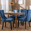 High-end Tufted Solid Wood Contemporary Velvet Upholstered Dining Chair with Wood Legs Nailhead Trim 2-Pcs Set Blue - Korvel
