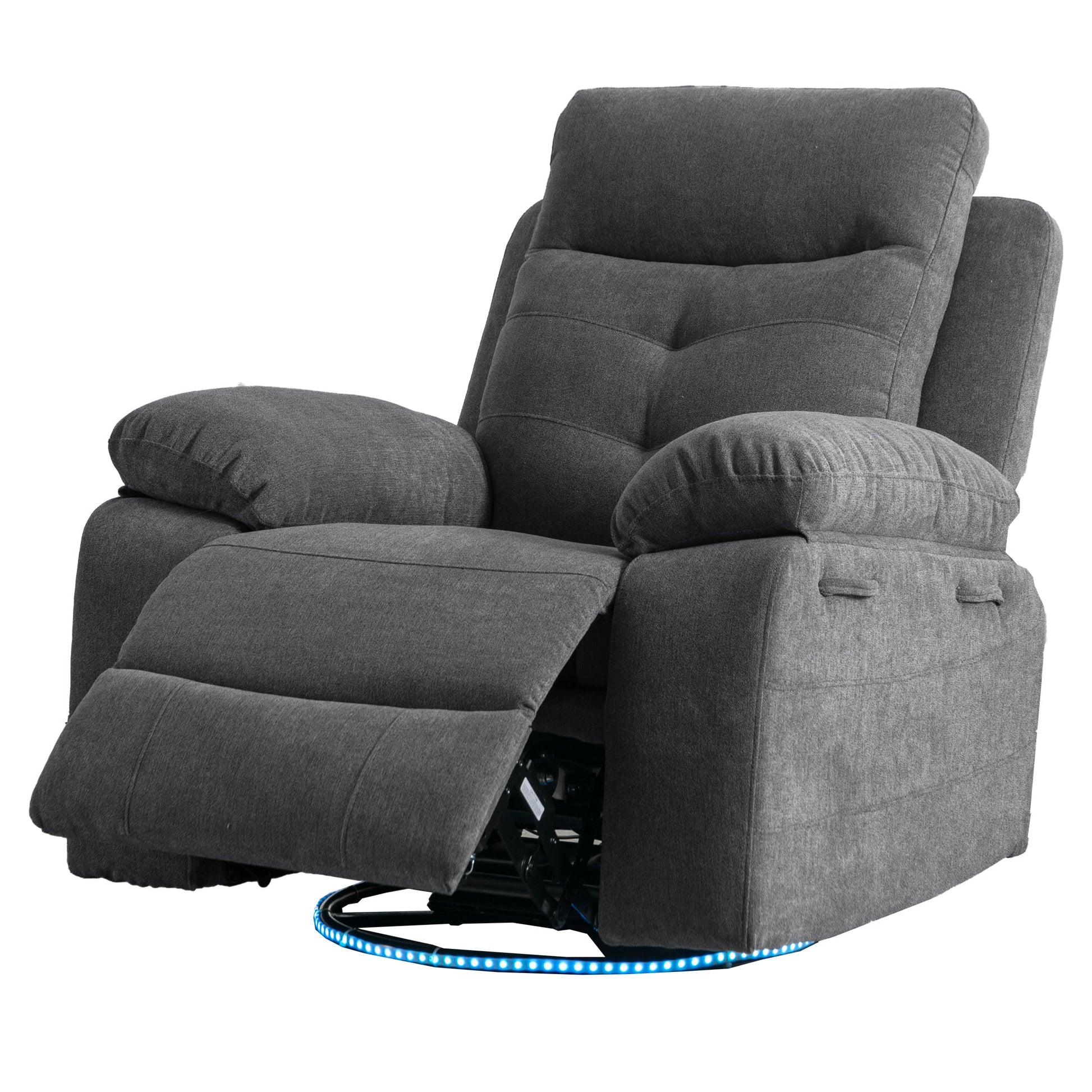 270 degree rotating electric lounge chair with Bluetooth speaker, LED light, telescopic foot pedal adjustable backrest DG - Korvel