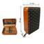 Carved version cigar box portable cedar wood cigar moisturizing box cowhide cigar box storage box Gaoxiba - Korvel