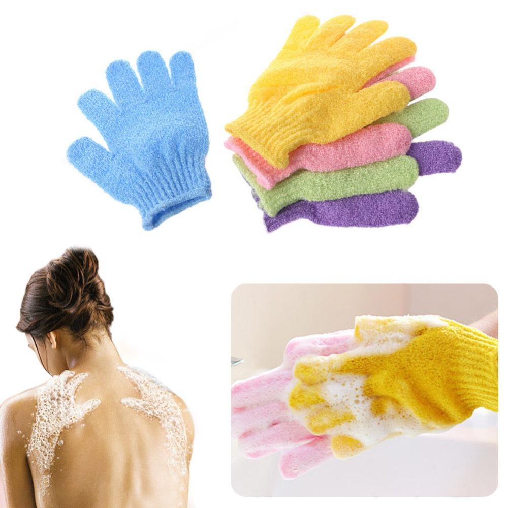 1Pc Shower Bath Glove Exfoliating Wash Skin Spa Massage Body Back Scrub Scrubber - Korvel
