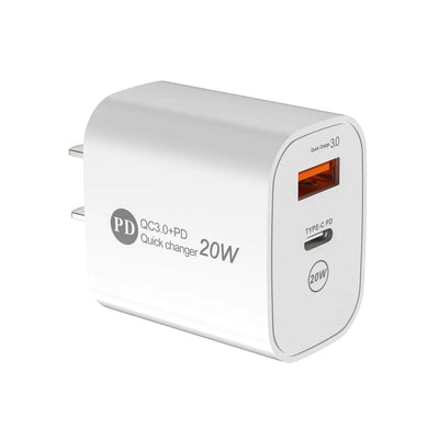 PD12W charger 5V 2.4A European, American and British standard charging head Type-C adapter PD+USB charging head - Korvel