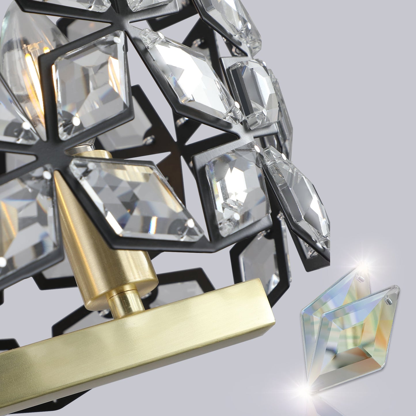 Modern Champagne Gold Oval Crystal Chandelier