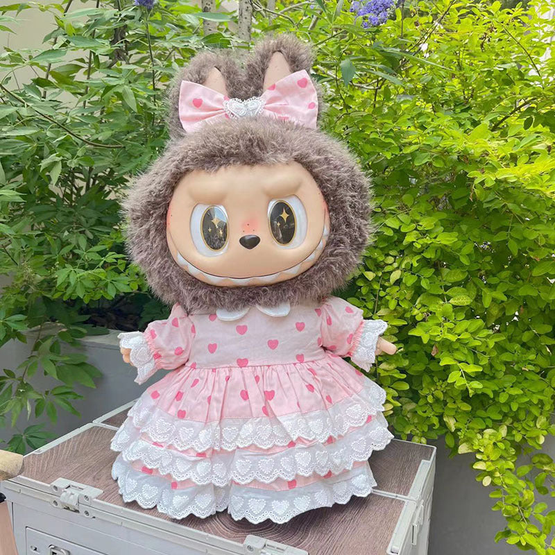 Clothing with 58cm LABUBU Design ZIMOMO Doll Clothes Rubber LABUBU Plush Toy Clothing Cute - Korvel