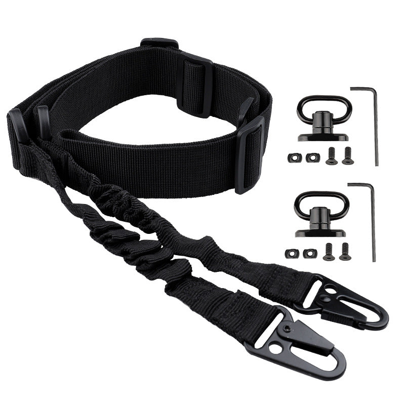 New Ordinary Two-Point Tactical Gun Rope CS Nylon Tactical Shoulder Belt Cross Body Nylon Gun Belt Set - Korvel