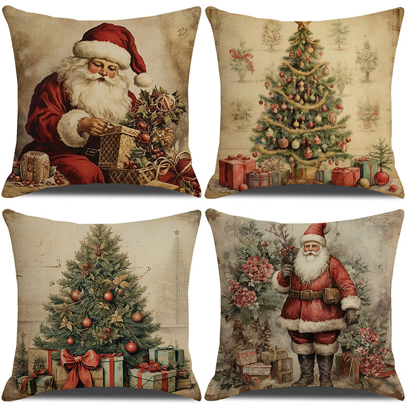 Nordic Style Santa Claus Pillow Cover for Holiday Decor