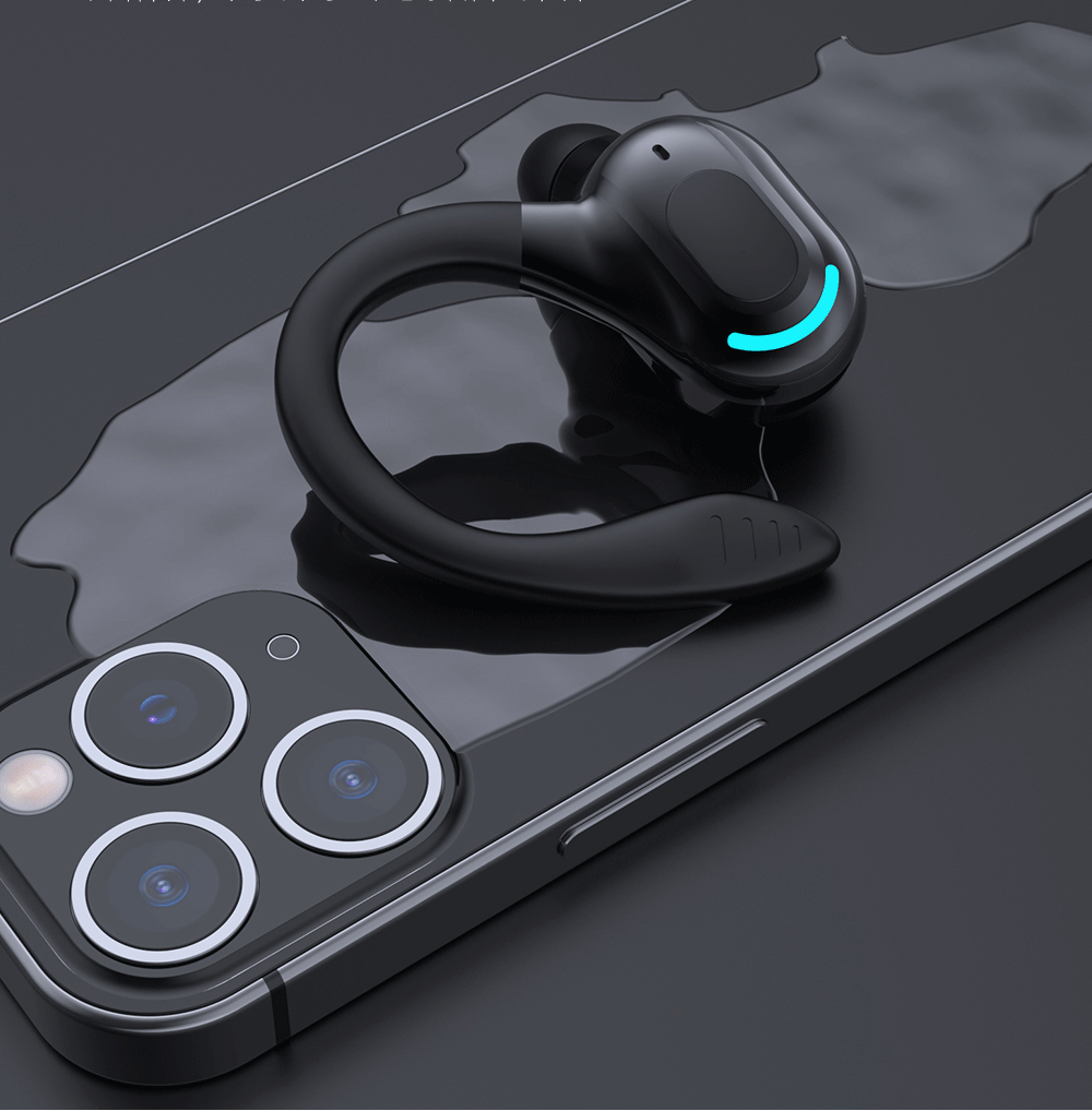 Ear hanging Bluetooth earphones Business single ear earphones Waterproof sports high endurance noise reduction - Korvel