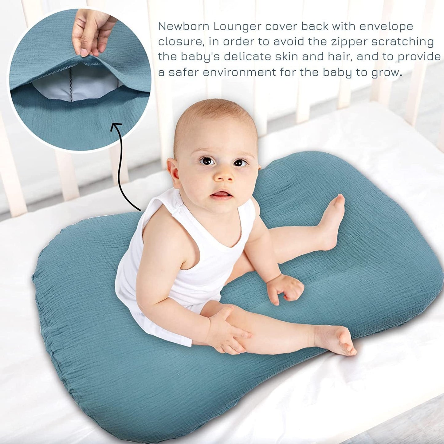 Housse en coton biologique pour chaise longue pour bébé