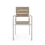 Outdoor Modern Aluminum Dining Chair with Faux Wood Seat (Set of 2), Natural and Silver - Korvel