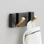 Folding Towel Hanger 2ways Installation Wall Hooks Coat Clothes Holder for Bathroom Kitchen Bedroom Hallway, Black Gold - Korvel