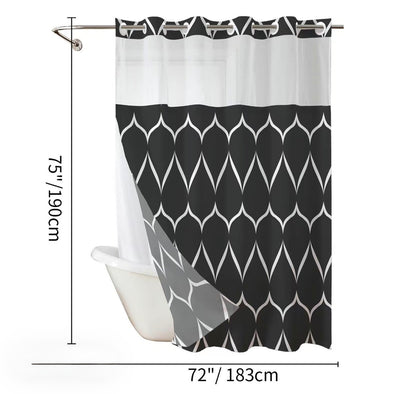 GeoWave Shower Curtain - Modern Design & Easy Care