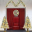 Pre-lit Xmas Tree Artificial Christmas 4-Piece Set,Garland, Wreath and Set of 2 Entrance Trees X-mas - Korvel