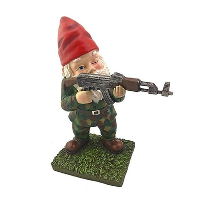 Funny Army Gnome Garden Statue - Set of 3 Resin Decor