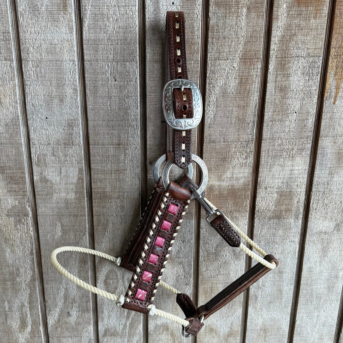 Deluxe Leather Rope Nose Halter with Tassels