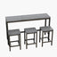 Modern Design Kitchen Dining Table Pub Table Long Dining Table Set with 3 Stools Easy Assembly Gray - Korvel