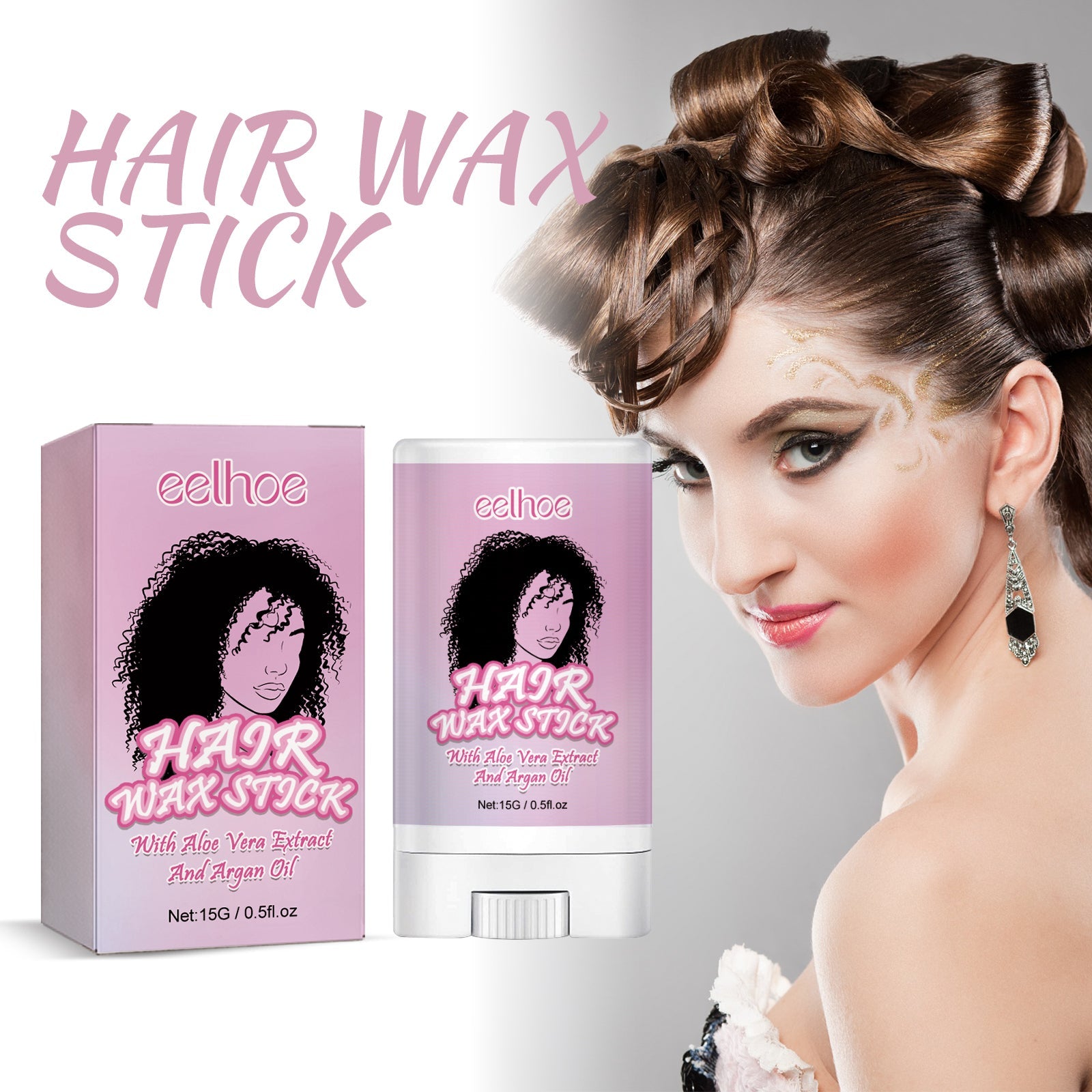 Hair Wax Stick, Long Lasting Hair Setting Smoothing Frizzy Small Broken Hair Natural Luster Solid Hair Oil Bar - Korvel