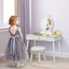 Kids Vanity Makeup Table & Chair Set - White