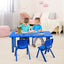 Kids Plastic Rectangular Learn and Play Table - Blue