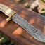 Artisan Bowie Knife - Handcrafted Damascus Steel with Bone Handle & Brass Accents - Korvel