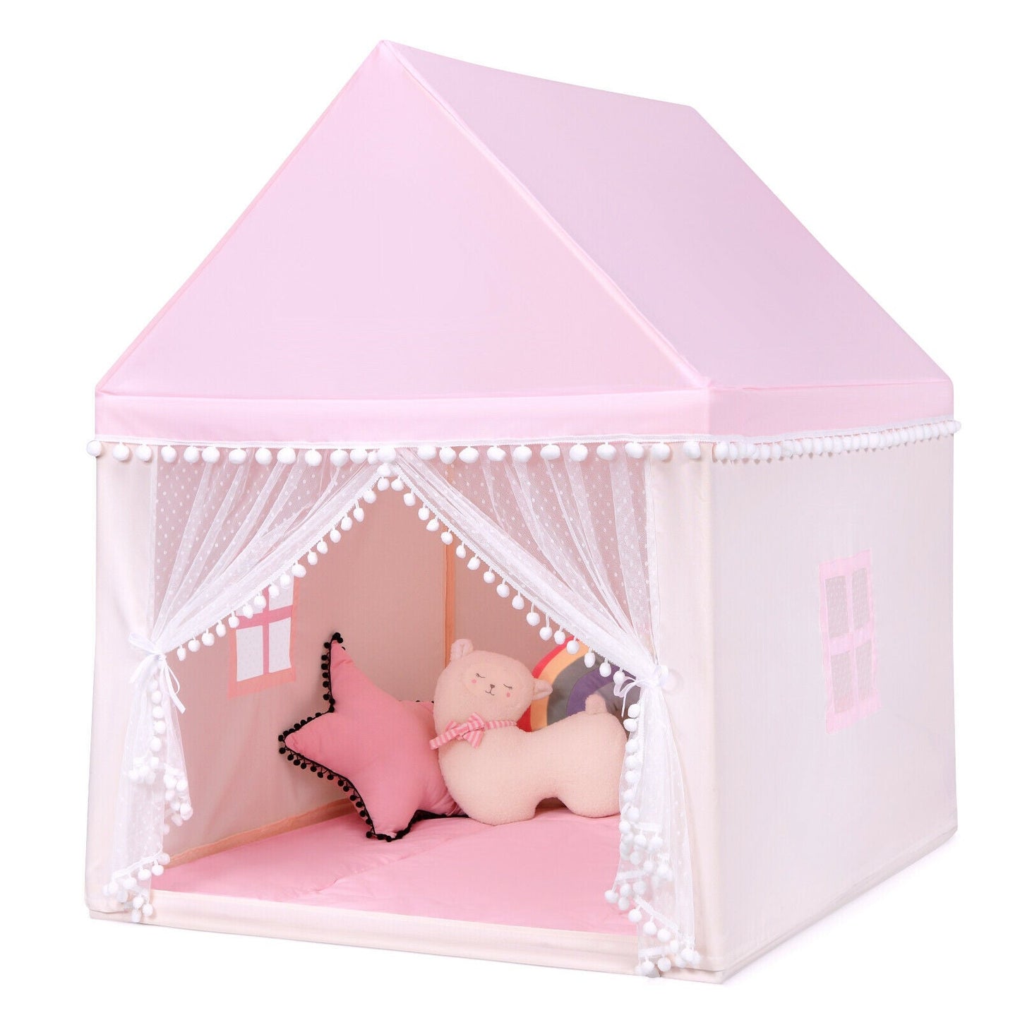 Gbruno Kids Play Tent - Large Fairy Castle Playhouse in Pink