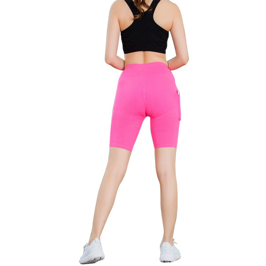Stretchable Yoga Shorts with Convenient Phone Pocket