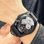 Reloj de cuero impermeable para hombres con cronómetros