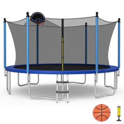 Premium 15 ft Outdoor Trampoline with Ladder & Enclosure Net