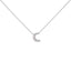 Collar de Colgante de Media Luna Acentuado con Diamantes en Oro Blanco de 10K
