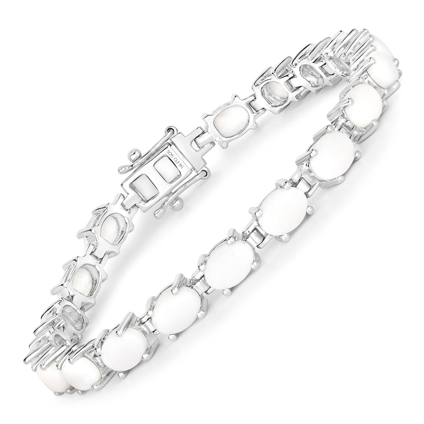 Pulsera de plata esterlina .925 con ópalo genuino de 10.26 quilates