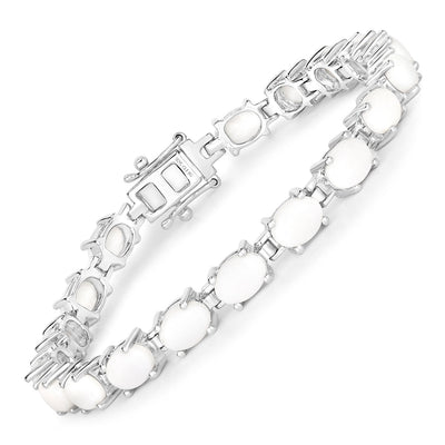 Bracelet en argent sterling .925 avec opale véritable de 10,26 carats
