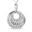 Collier Pendentif en Argent Sterling .925 avec Émail Rouge et Diamants en Spirale Infinie