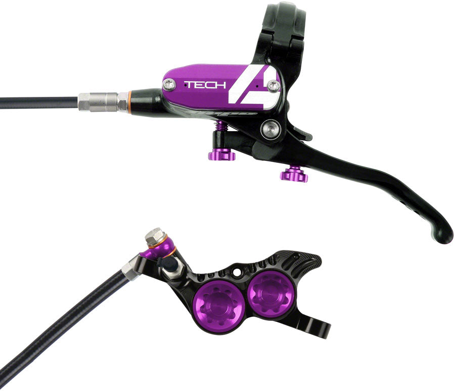 Juego de frenos y palancas Hope Tech 4 V4 Disc - Montaje hidráulico frontal púrpura