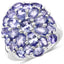 Bague cocktail en argent sterling avec tanzanite véritable de 7,08 carats