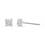 Boucles d'oreilles en diamant taille princesse en argent sterling .925 avec halo caché