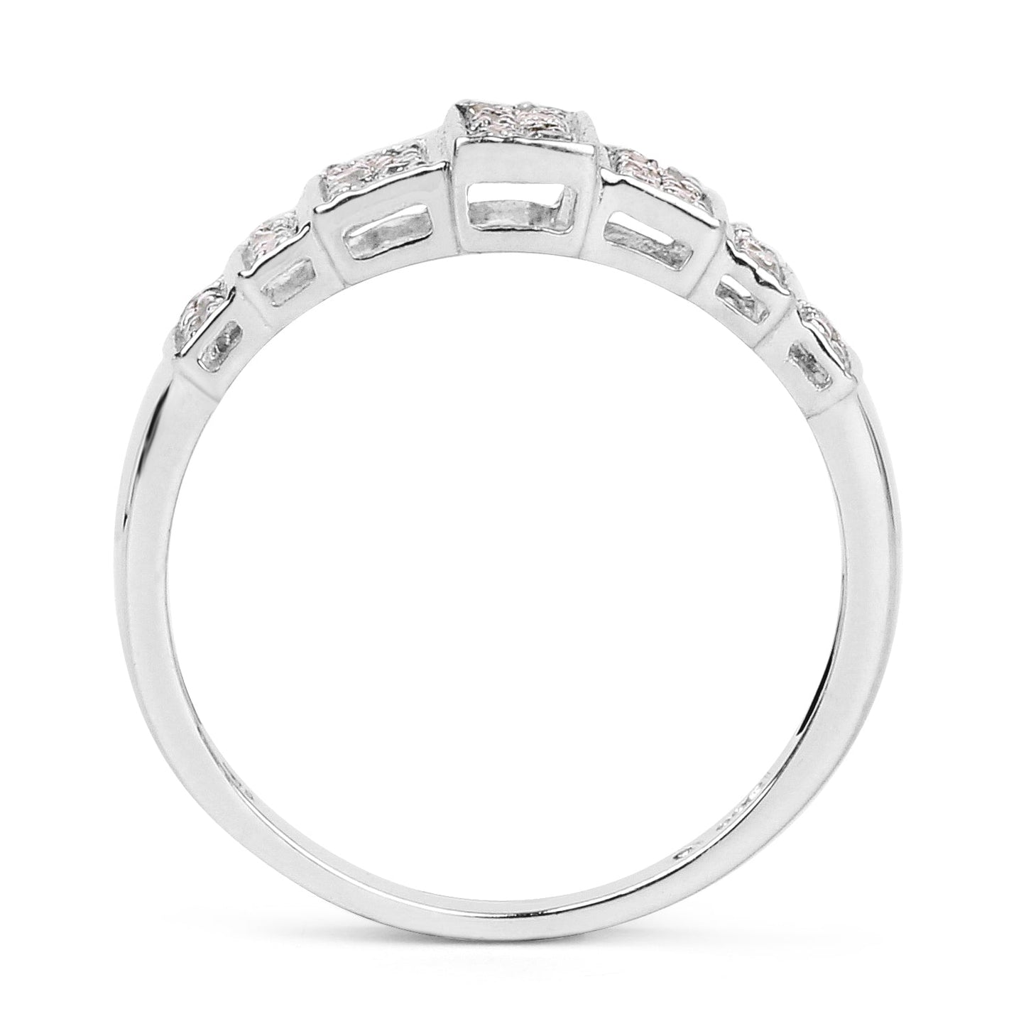 14K White Gold Plated 0.26 Carat Genuine Diamond Ring