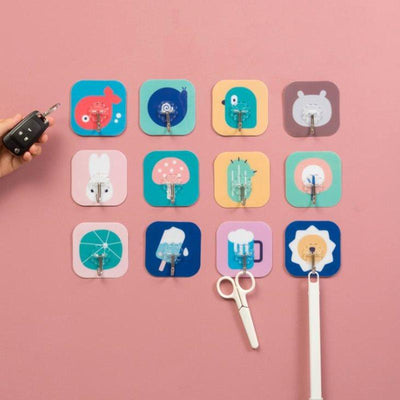 Colorful Invisible Adhesive Hooks - Set of 5