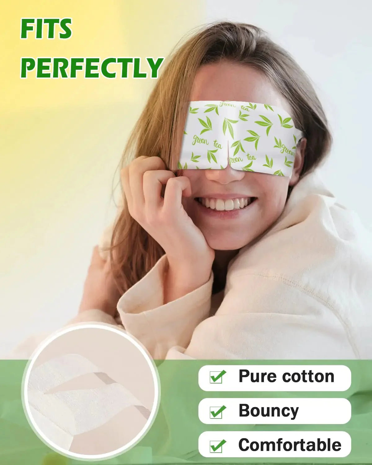 Green Tea Steam Eye Masks - 16 Pack for Relaxation