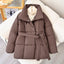 Winter Plaid Lapel Coat with Lace-up Design