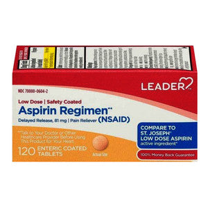Comprimés d'aspirine enrobés entériques - 81 mg