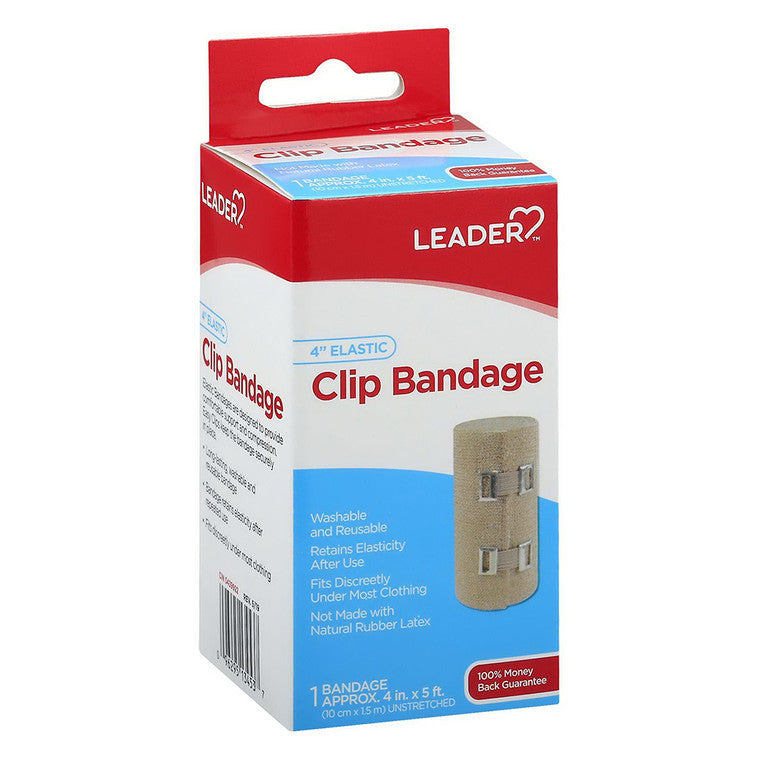 Leader Health Care Elastic Clip Bandage - 4 Inch