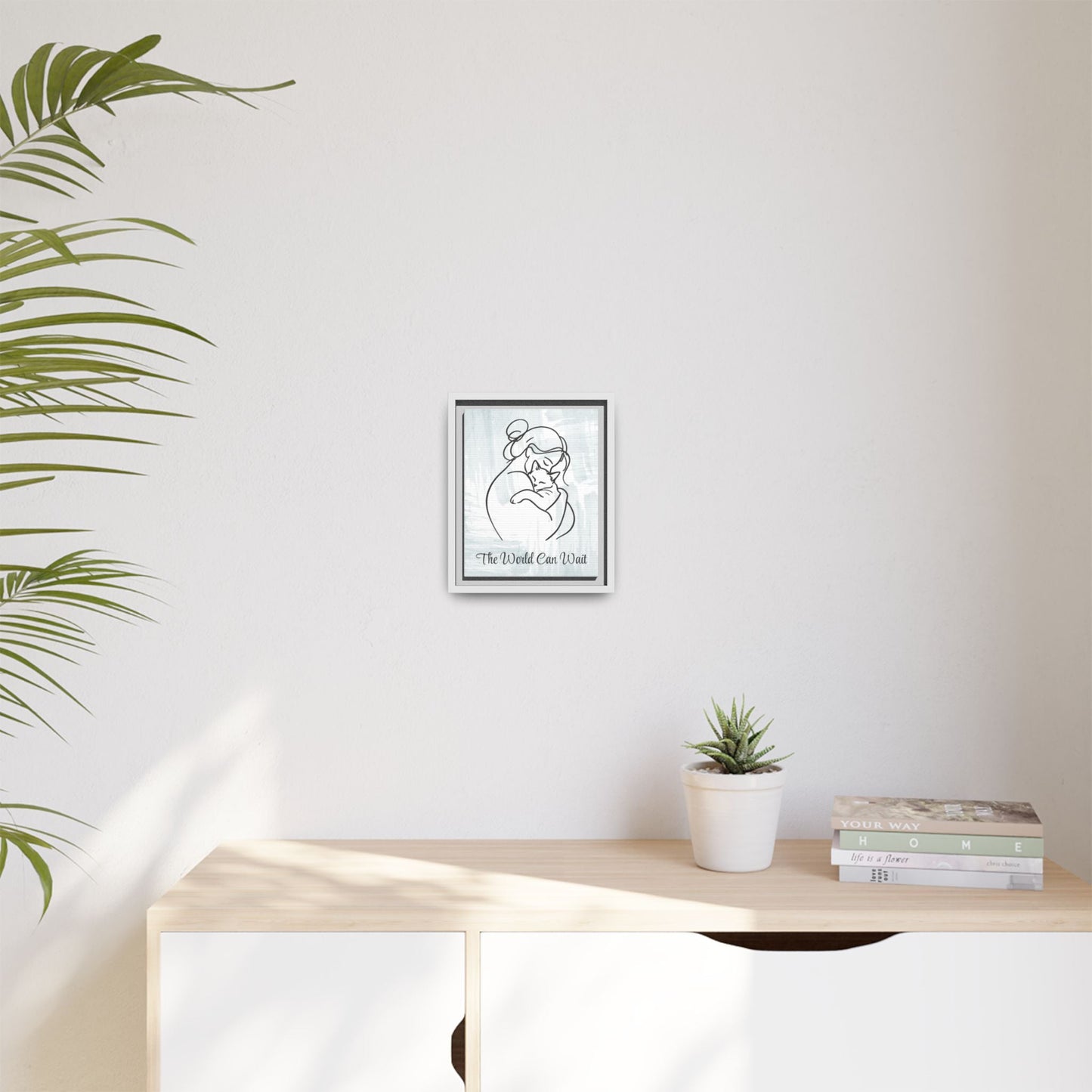 L'impression sur toile Chat Le Monde Peut Attendre