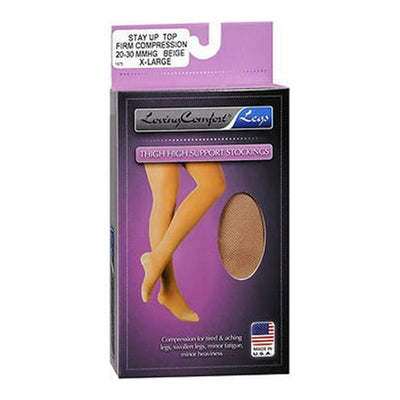 Loving Comfort Thigh High Support Stockings - Beige Medium