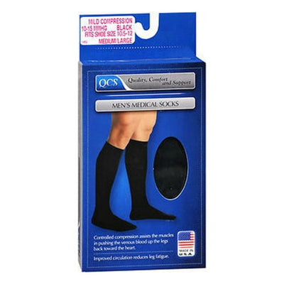 Scott Specialties QCS Men's Knee Socks - Mild Compression, Black, Medium/Large