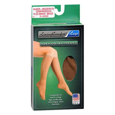 Loving Comfort Women's Sheer Knee-High Compression Stockings - X-Large