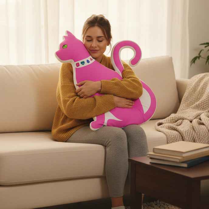 Cat Silhouette Accent Pillow - Maximum Cat Energy Edition