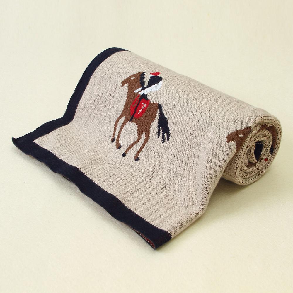 Baby Blankets Knitted Newborn Cute Cartoon Soft Warm Swaddle Kids Bath Towels 100*80cm Toddler Infantil Stroller Bedding Blanket - Korvel