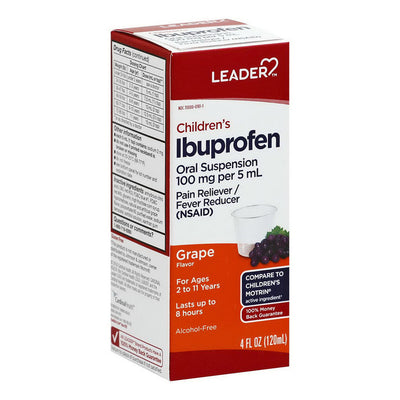 Leader Tm Children's Grape Flavor Liquid, 4 Oz