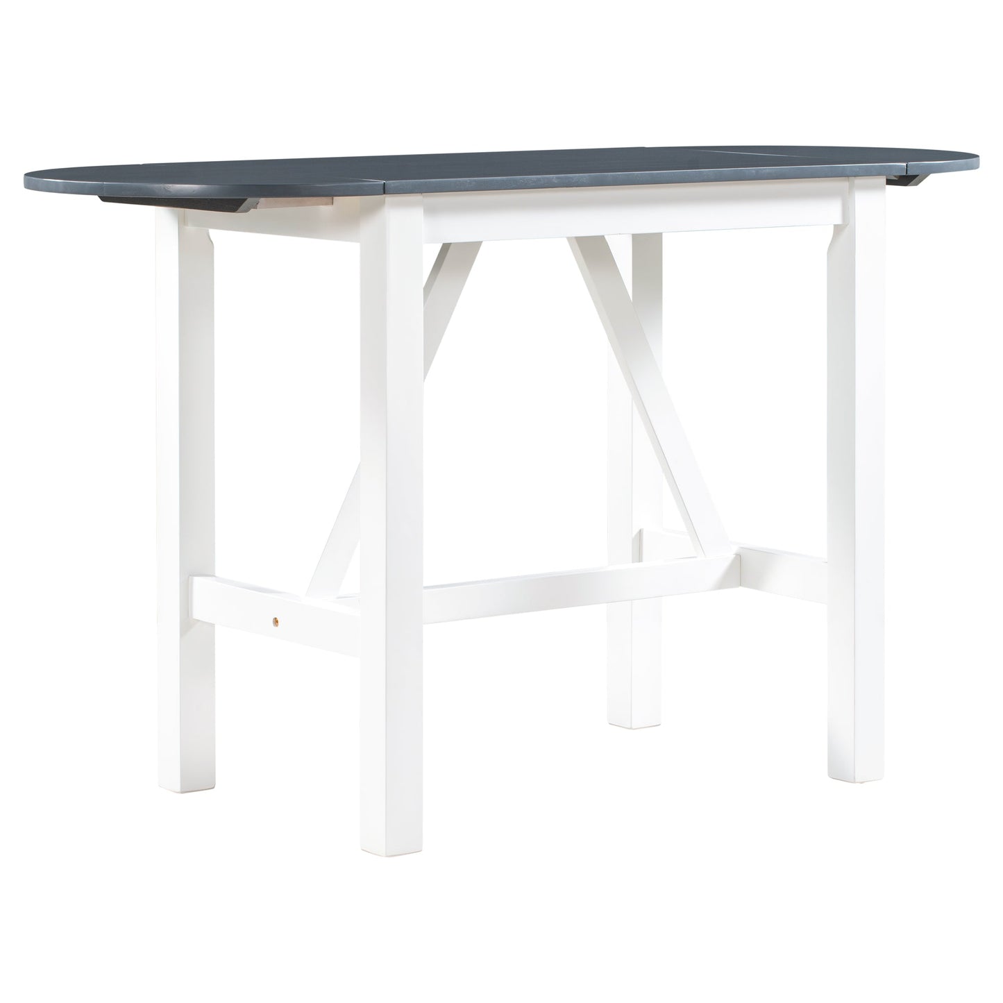Ensemble de salle à manger surélevé en bois TOPMAX 3 pièces - Blanc et gris