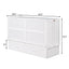 Queen Size Mobile Murphy Bed with Drawer and Little Shelves on Each Side White - Korvel